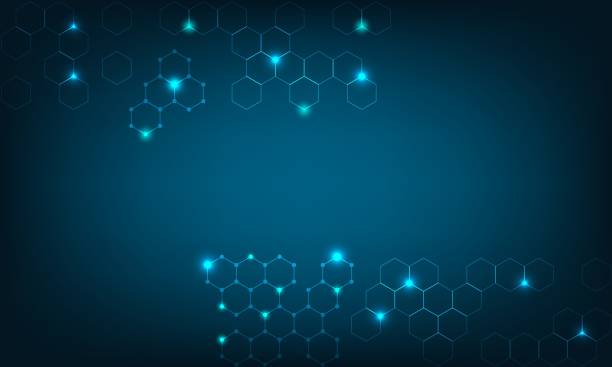 istock Blue Light hexagon with stock exchange of investment business. Currency pattern technology statistics. Modern economy of bank fund financial. 1345754470