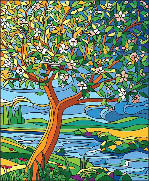 Vector illustration of Apple Tree