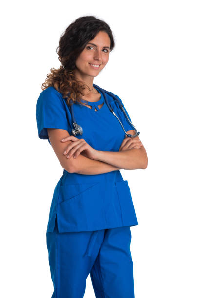 istock Nurse in uniform isolated on white 1345760453