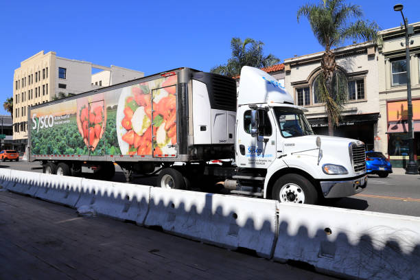 Pasadena, California, USA - October 9, 2021: Sysco delivery truck - Pasadena, California.
