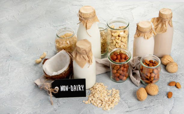 istock Assortment of non diary plant based milk. 1345762891