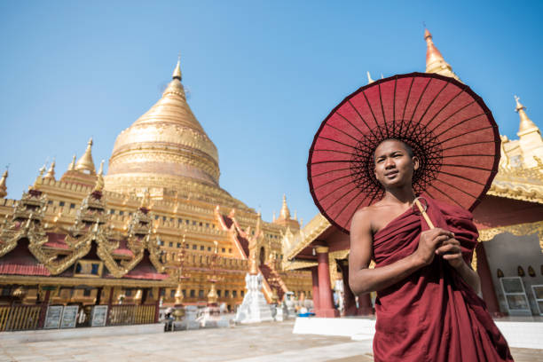 istock Myanmar Buddhist monk at Shwezigon Paya 1345763588