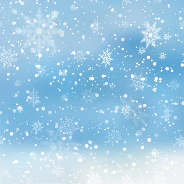 Vector illustration of Light abstract Christmas background with snowflakes. Vector