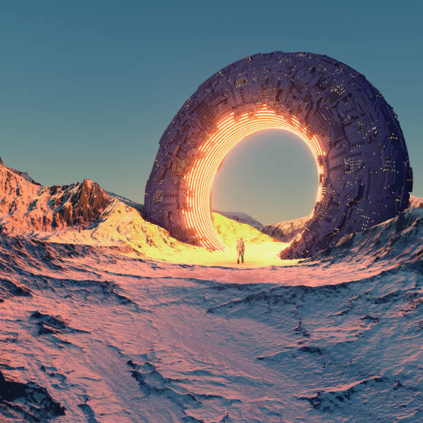 istock Fantasy scenery at the mountains . This is a 3d render illustration . 1345766450