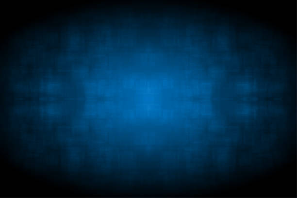 Midnight dark blue coloured wall textured modern blank empty vector backgrounds with a glowing center Horizontal vector illustration of a smudged pattern in dark blue color gradient empty, blank, wall textured background with a lighter centre or middle with a glow. Has ample copy space, no people and no text. Can be used as templates for greeting cards, gift wrapping paper sheets, backdrops, banners. dark blue stock illustrations