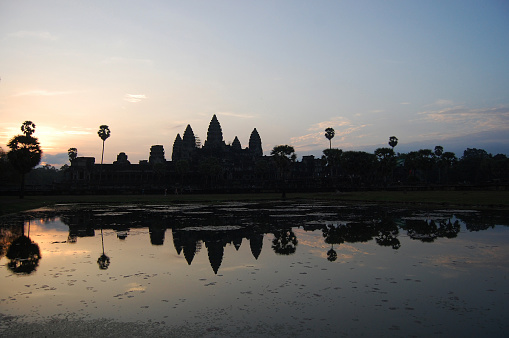 Angkor Wat Temple, One of the Seven wonders of the world, located outside the city of Siem Reap Cambodia.