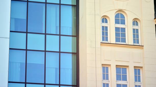 istock Corporate architecture building. New modern office building. 1345777324