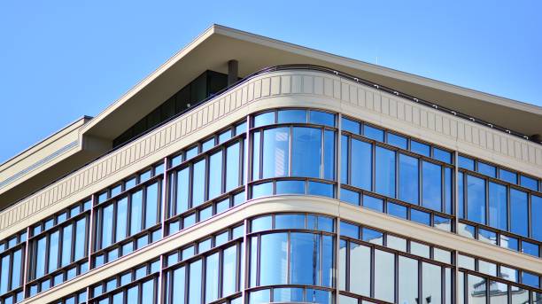 istock Corporate architecture building. New modern office building. 1345777334