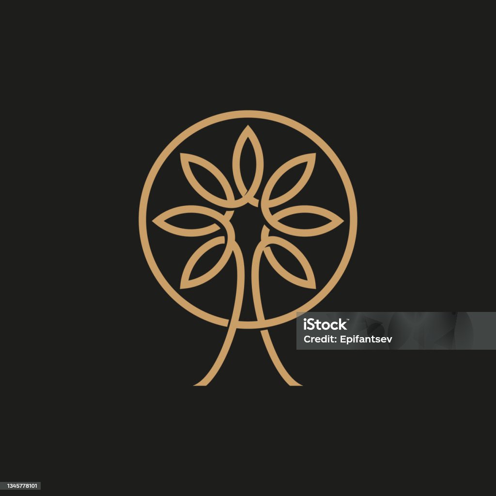 Logogram Tree Abstract Tree Monogram Logo Design Template Stock Illustration ...