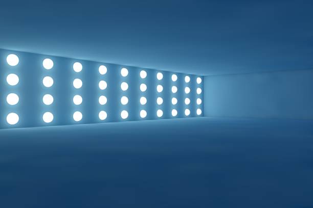 istock Abstract interior design of modern showroom with empty concrete floor and wall background - Hall or stage 3d illustration 1345780531