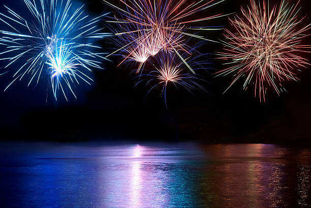 Colorful fireworks stock photo