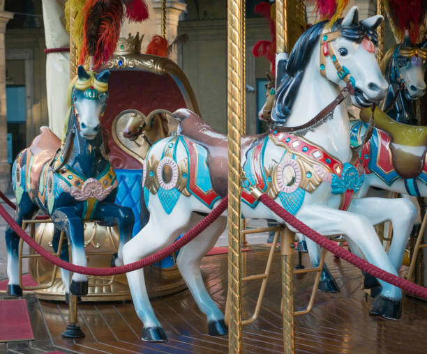 istock Horses from the Christmas carousel 1345786638