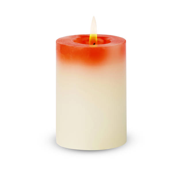 istock christmas candle isolated on white background. cylindrical candle 1345788731