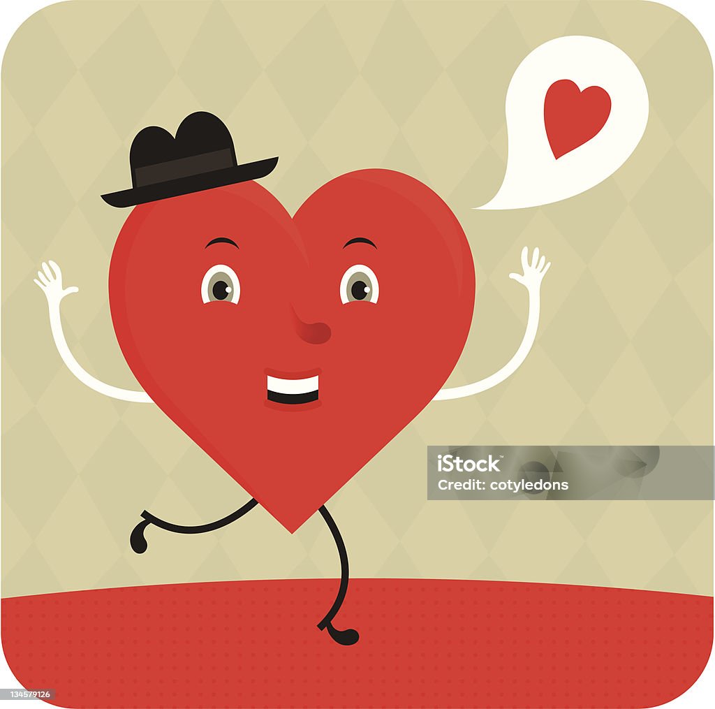 Love ! A red heart character expressing its love Characters stock vector