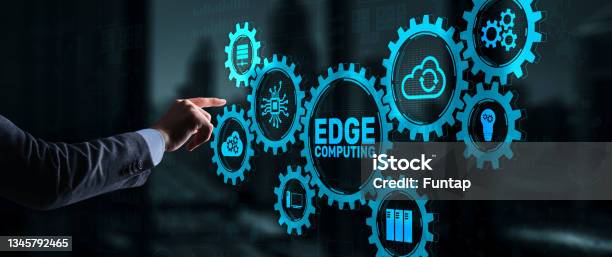 Edge Computing Business Technology Concept On Virtual Screen Stock Photo - Download Image Now