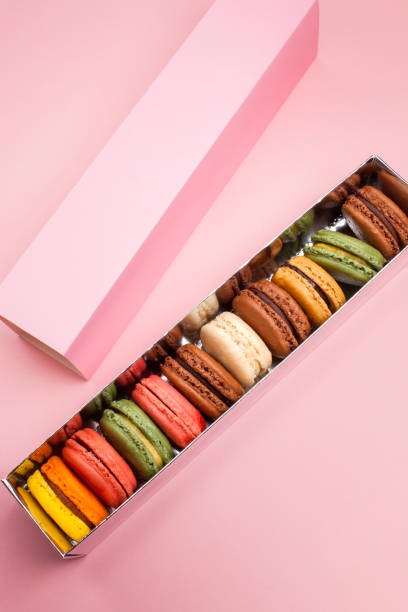 istock delicious macaroons on pastel color background 1345793928
