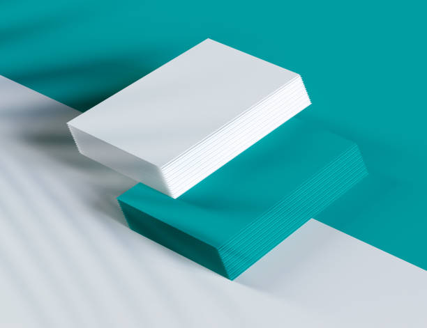 istock Blank Business Cards Mockup isolated with soft shadows 1345794773
