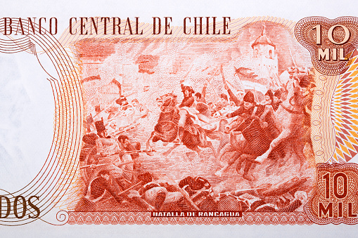 Battle of Rancagua from old Chilean money