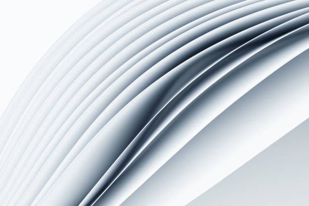 istock Abstract background, sheets of paper forming a pattern of curved lines. 1345801415