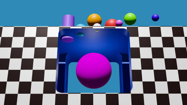 istock Hourglass and colorful sculptures 1345801540