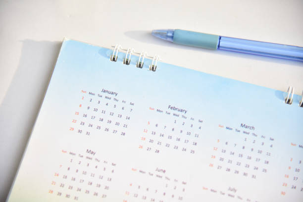 istock Close up on white calendar in planning concept. 1345802615