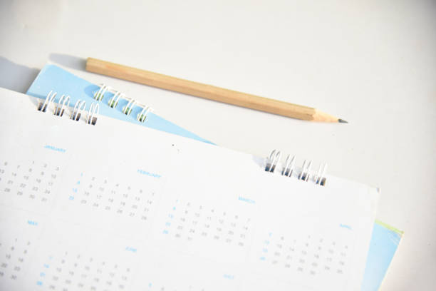 istock Close up on white calendar in planning concept. 1345803121