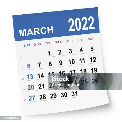 istock March 2022 Calendar 1345804476