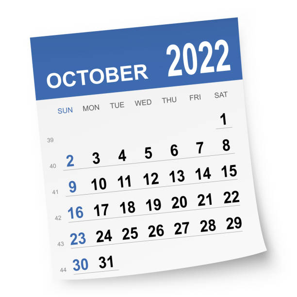 календарь на октябрь 2022 года - october stock illustrations