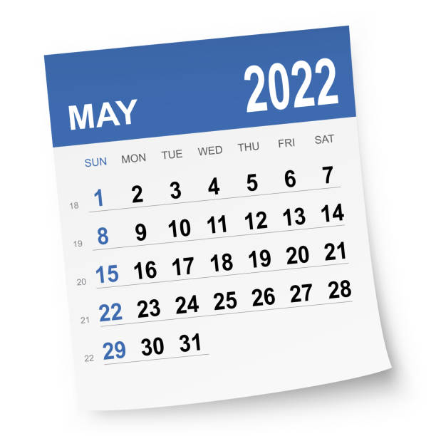 May 2022 Calendar May 2022 calendar isolated on a white background. Need another version, another month, another year... Check my portfolio. Vector Illustration (EPS10, well layered and grouped). Easy to edit, manipulate, resize or colorize. Vector and Jpeg file of different sizes. may stock illustrations