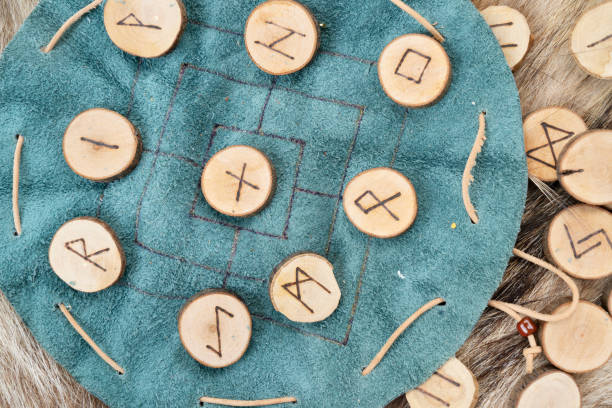istock Handmade runes for fortunetelling 1345806553