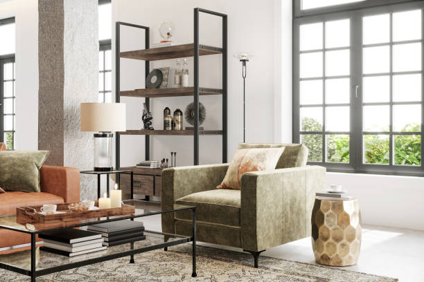 istock Modern apartment living room interior 1345809799
