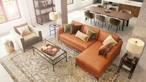 istock Modern apartment living room interior 1345809811