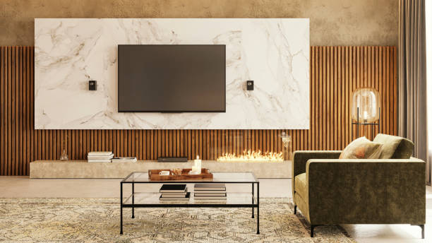 istock Modern apartment living room interior 1345809833