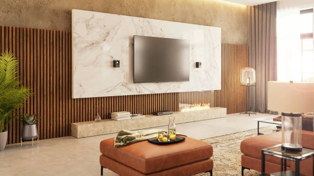 istock Modern apartment living room interior 1345809856