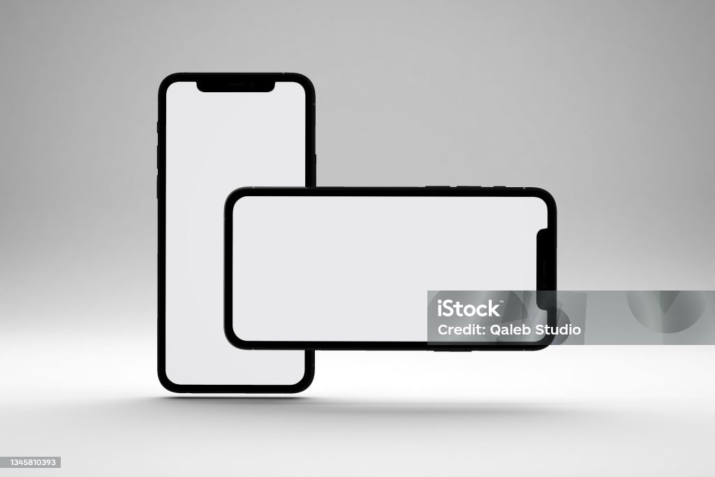 Phone Phone With White Background Black And White Stock Photo