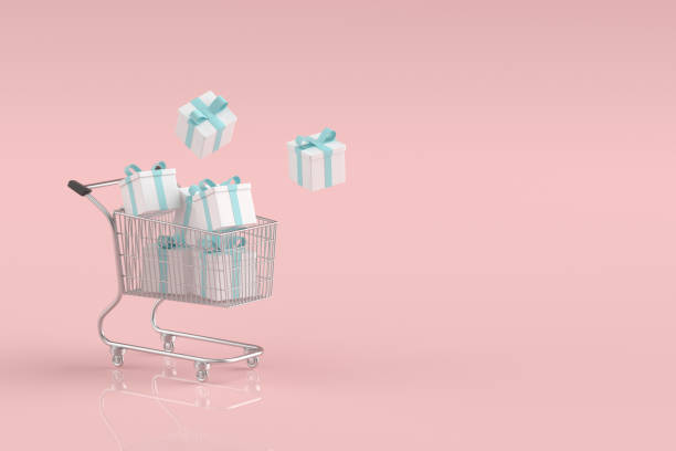 istock 3d rendering cart and shopping box 1345811694