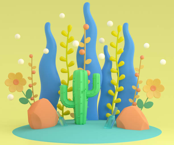 istock 3d rendering cartoon sea and whale 1345811841