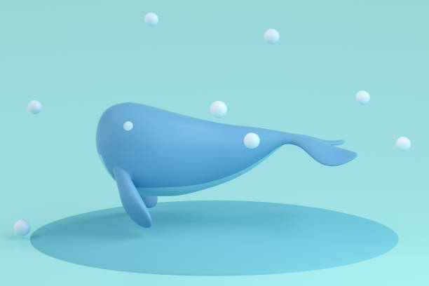 istock 3d rendering cartoon sea and whale 1345811871