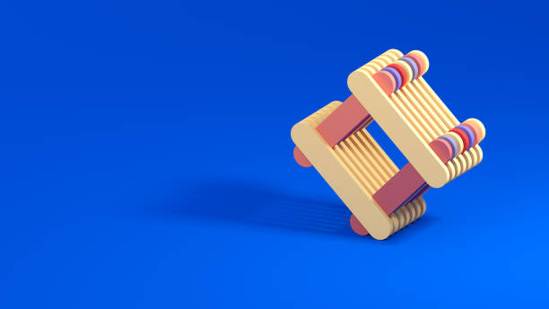 Jenga game isometric digital concept