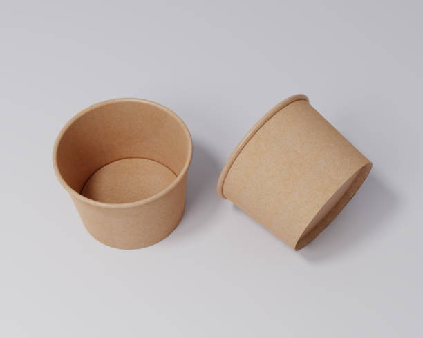istock A disposable kraft paper container to wrap food 1345813961