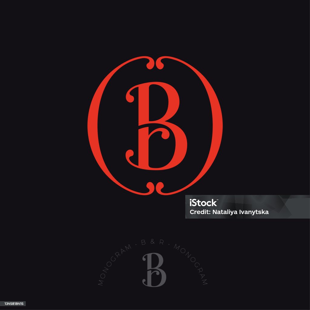 B And R Monogram Red B And R Monogram In Round Frame Merged Letter B And Letter R With ...