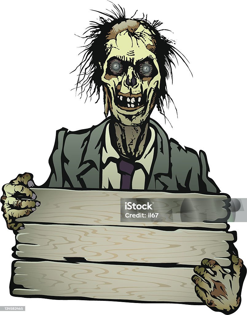 zombie with banner Zombie stock vector