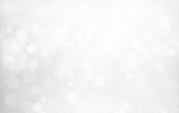 ilustrações, clipart, desenhos animados e ícones de brilho criativo brilhando muito cinza claro e prata branco branco bokeh luzes de natal fundo vetor horizontal - grayscale