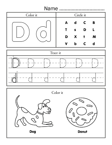 English Alphabet Letters Tracing Line Printable Worksheet With Cute ...