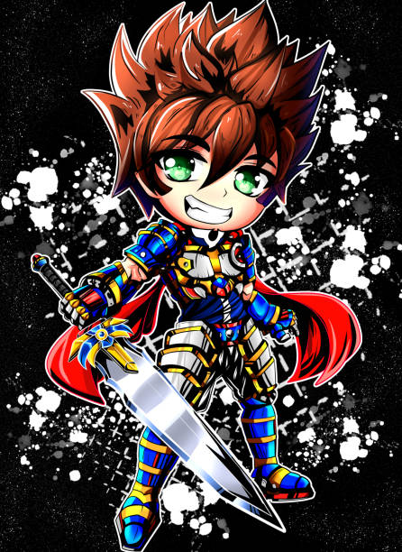 Jacob Chibi Anime chibi design, warrior fantasy character. venezuela art stock illustrations