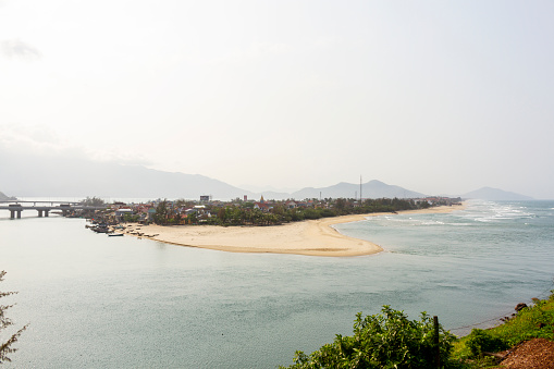 Beautiful Landscape In Lang Co Town With Mountains And Sandy Beach. Lang Co Is A Small Town Of Thua Thien Hue Province, Vietnam.