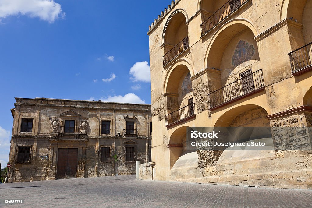 Old Palaces in historic Cordoba's downtown. Spain Left one is a corner of the Mosque-Cathedral complex. Torrijos is the name of the street Andalusia Stock Photo