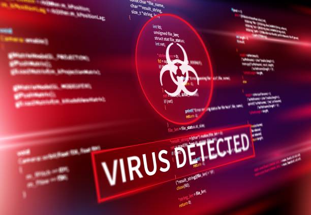 ilustrações de stock, clip art, desenhos animados e ícones de virus detected warning alert screen message - spyware