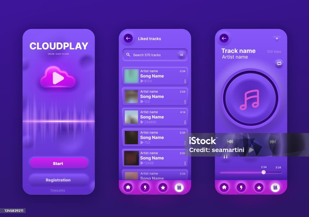 Neophone Ui Neomorphic Music Player Interface Ui App Screen向量圖形及更多MP3播放機圖片 - MP3播放機 ...