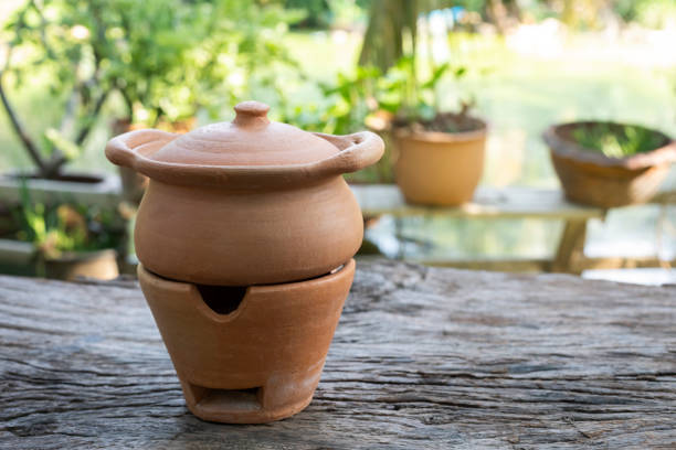 istock Thai clay pottery in garden 1345839577